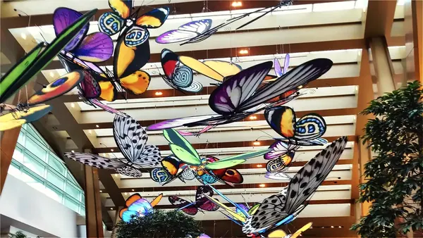 Butterfly mosaic decoration inside Encore Las Vegas